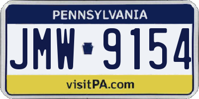 PA license plate JMW9154