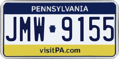 PA license plate JMW9155