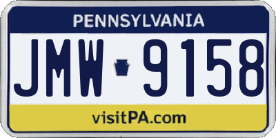 PA license plate JMW9158