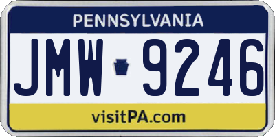 PA license plate JMW9246