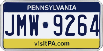 PA license plate JMW9264