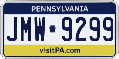 PA license plate JMW9299