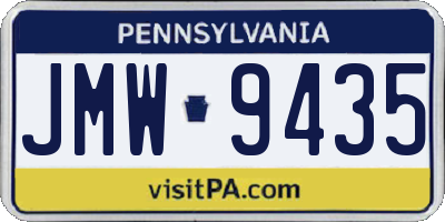 PA license plate JMW9435