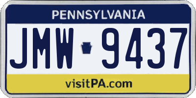PA license plate JMW9437