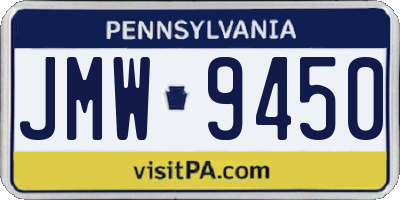 PA license plate JMW9450