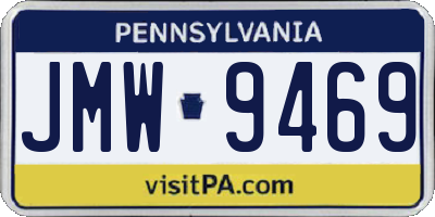 PA license plate JMW9469