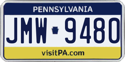 PA license plate JMW9480