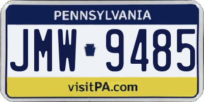 PA license plate JMW9485