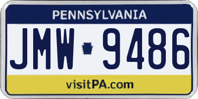 PA license plate JMW9486