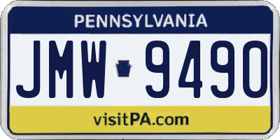 PA license plate JMW9490