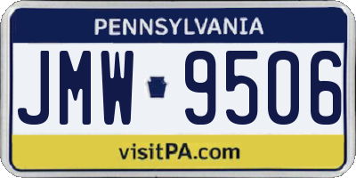 PA license plate JMW9506