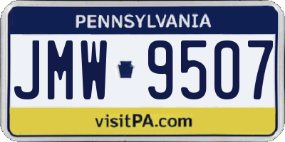 PA license plate JMW9507
