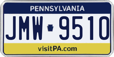 PA license plate JMW9510