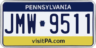 PA license plate JMW9511