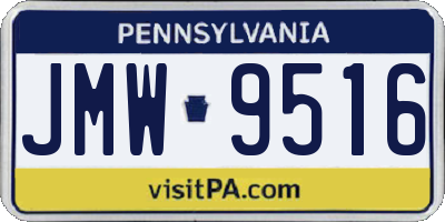 PA license plate JMW9516