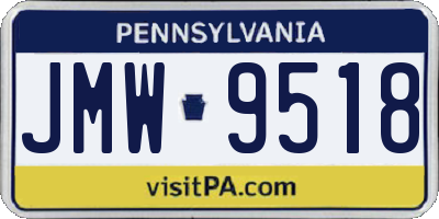 PA license plate JMW9518
