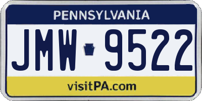 PA license plate JMW9522
