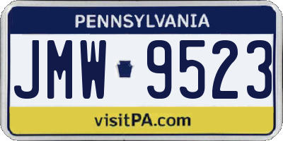 PA license plate JMW9523