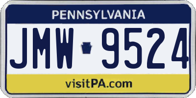 PA license plate JMW9524