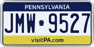 PA license plate JMW9527