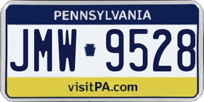 PA license plate JMW9528