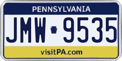 PA license plate JMW9535