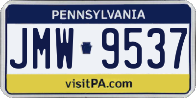 PA license plate JMW9537