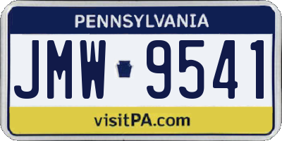 PA license plate JMW9541