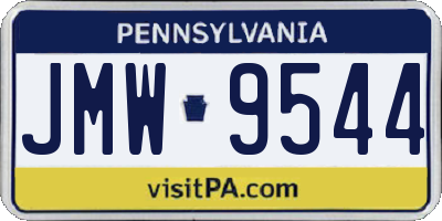 PA license plate JMW9544