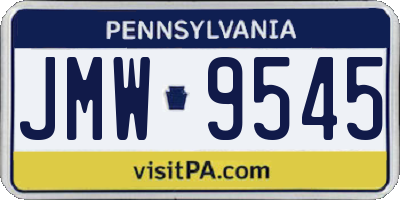PA license plate JMW9545