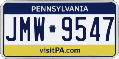 PA license plate JMW9547