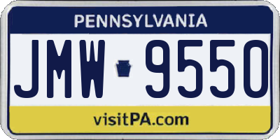 PA license plate JMW9550