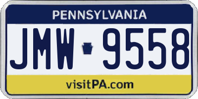 PA license plate JMW9558