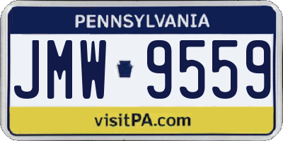PA license plate JMW9559