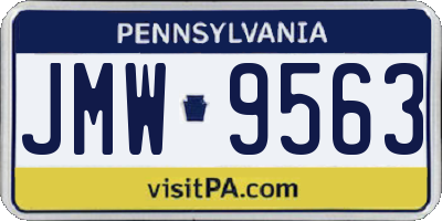 PA license plate JMW9563