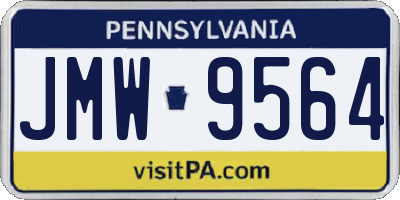 PA license plate JMW9564
