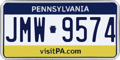PA license plate JMW9574