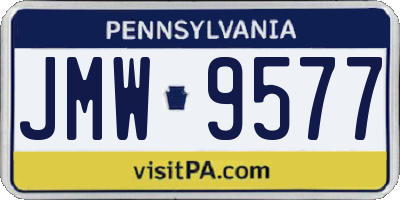 PA license plate JMW9577