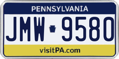 PA license plate JMW9580