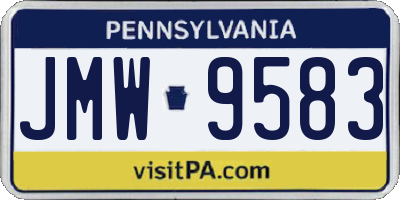 PA license plate JMW9583