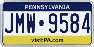 PA license plate JMW9584