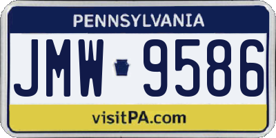 PA license plate JMW9586