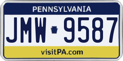 PA license plate JMW9587