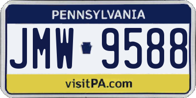 PA license plate JMW9588