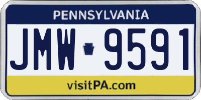 PA license plate JMW9591