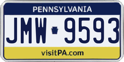 PA license plate JMW9593