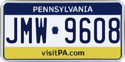 PA license plate JMW9608