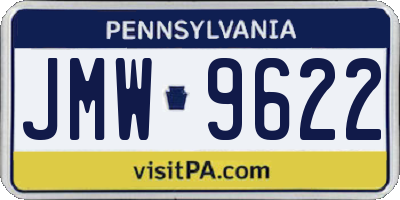 PA license plate JMW9622