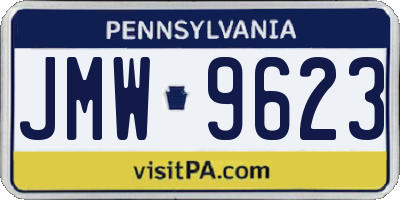 PA license plate JMW9623