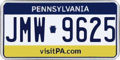 PA license plate JMW9625